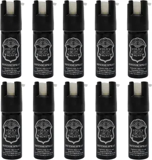 POLICE MAGNUM Mini Pepper Spray Self Defense Canisters- Max Heat Strength- Small & Discreet - Made in The USA (10 Pack 1/2oz Twist Lock)