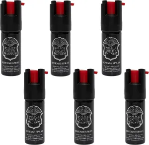 POLICE MAGNUM Mini Pepper Spray Self Defense Pocket Size Protection- Made in The USA (6 Pack 1/2 oz Safety Lock)