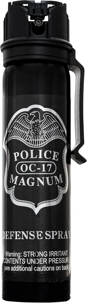 POLICE MAGNUM Pepper Spray Self Defense- 16ft Range- Portable Law Enforcement Unit - Made in The USA - 1 Pack 5oz Flip Top