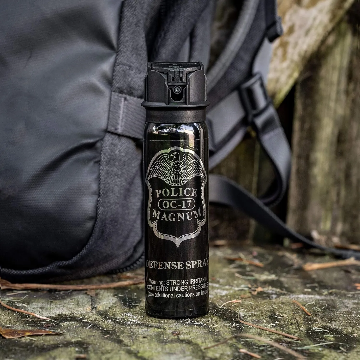 POLICE MAGNUM Pepper Spray Self Defense- Max Strength Portable Canister- 4 Ounce Flip Top