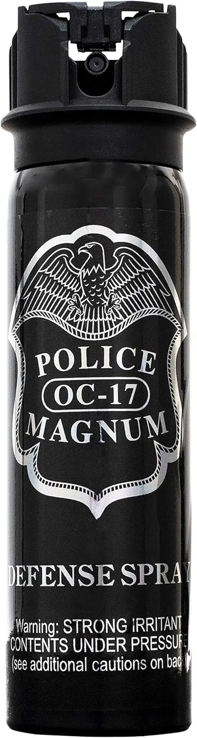 POLICE MAGNUM Pepper Spray Self Defense- Max Strength Portable Canister- 4 Ounce Flip Top