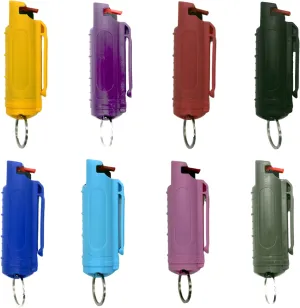 Police Strength OC Defense Pepper Spray Gel Safety Keychain for Easy Carry and Fast Access Finger Grip for More Accurate Strength Pepper Spray