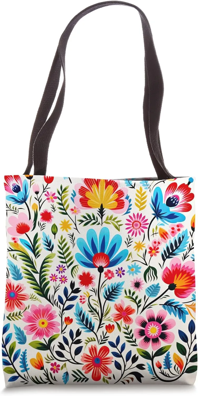 Polish Folk Art Flower Pattern Poland Tote Bag