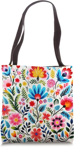 Polish Folk Art Flower Pattern Poland Tote Bag