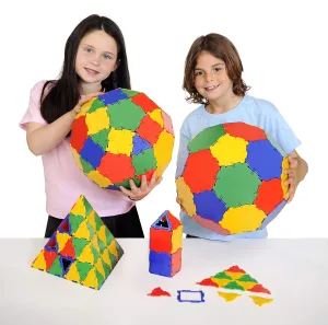 Polydron Kids Class Educational Construction Set - Multicolored - Children Development Building Kit Geometry 3D Shapes - 4  Years - 184 Pieces