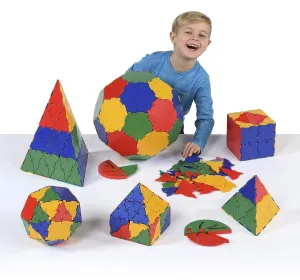 Polydron Kids Schools Geometry Educational Construction Set - Multicolored - Children Development Toy 3D Shapes - 4  Years - 268 Pieces
