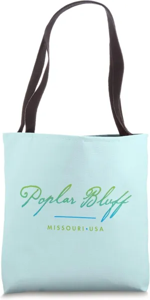 Poplar Bluff Missouri Typographic Design Tote Bag