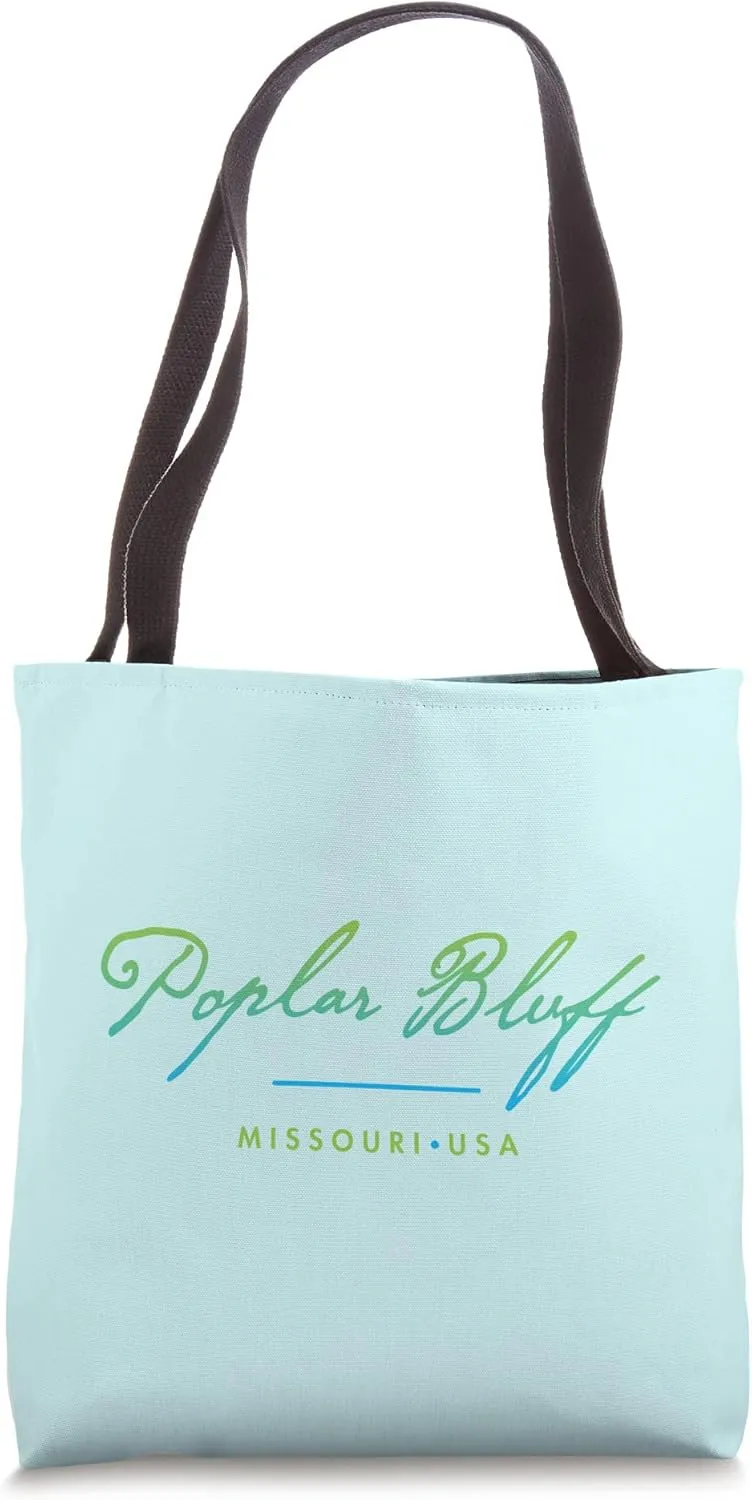Poplar Bluff Missouri Typographic Design Tote Bag