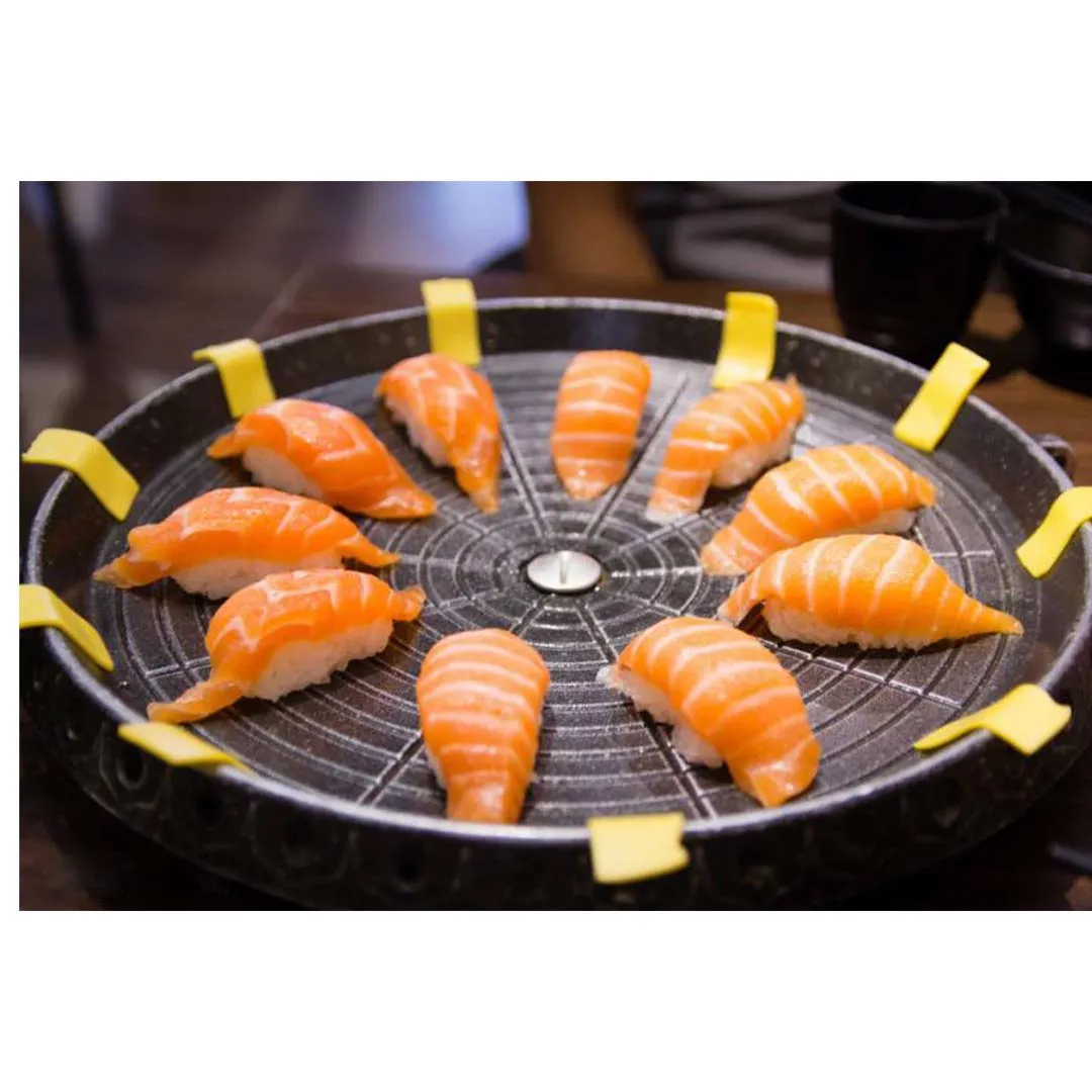 Portable BBQ Butane Gas Stove Stone Non-Stick Grill Round