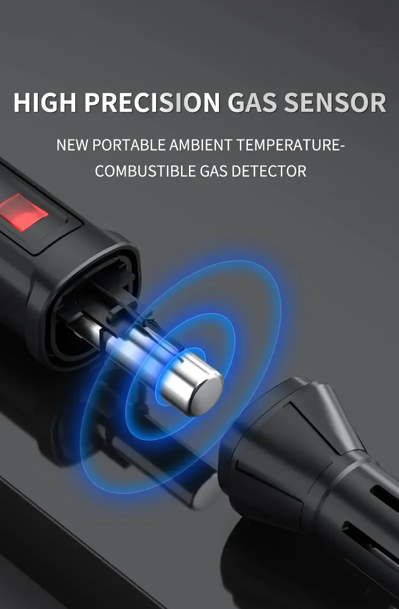 Portable Combustible Gas Leak Detector – Natural Gas Sniffer with Audible & Visual Alarm for Propane, Methane, LPG & More
