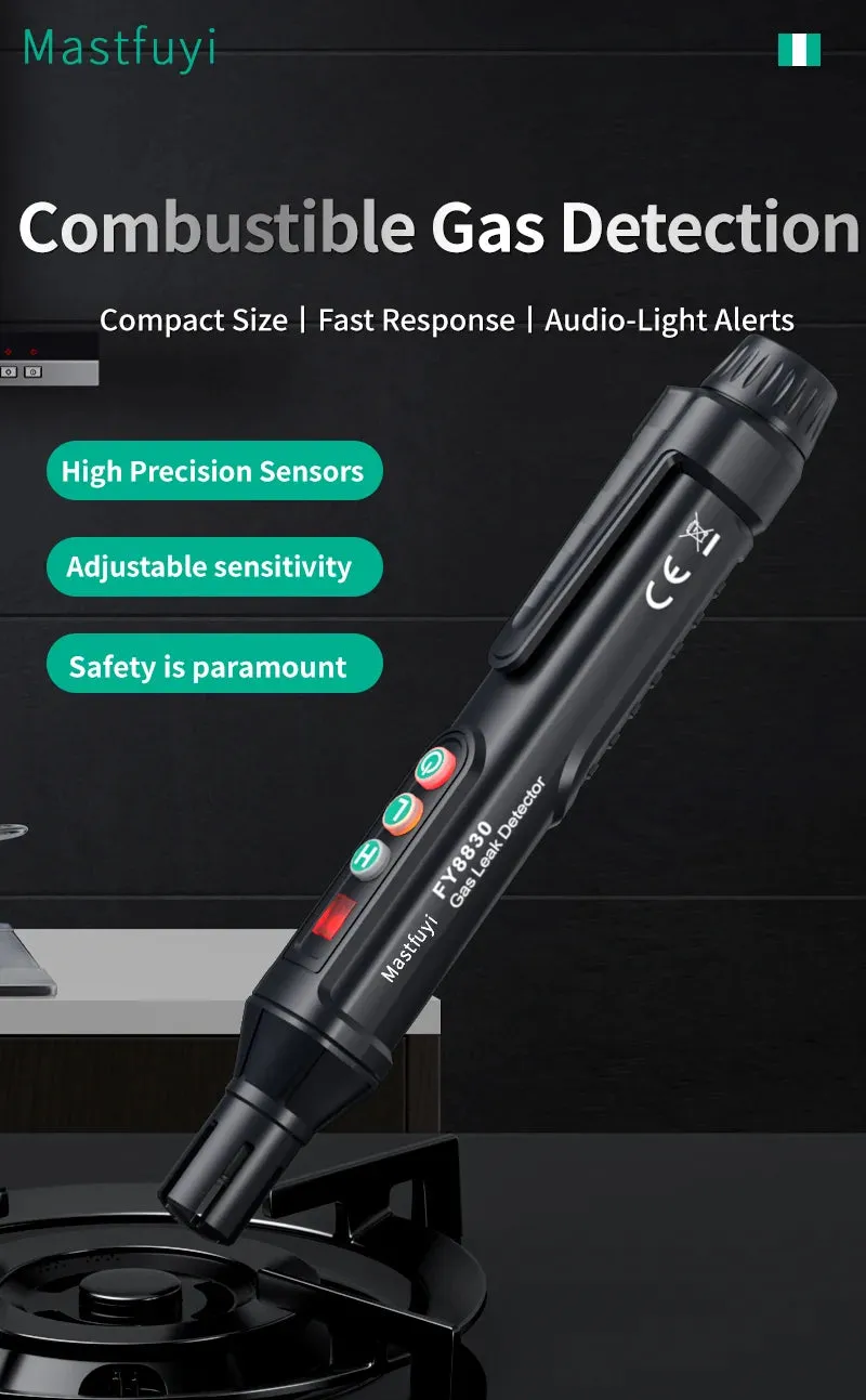 Portable Combustible Gas Leak Detector – Natural Gas Sniffer with Audible & Visual Alarm for Propane, Methane, LPG & More