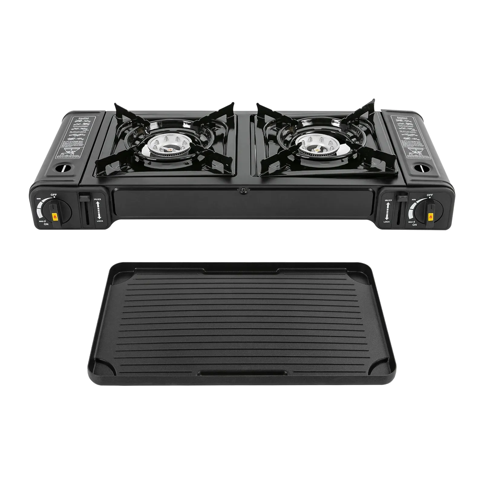 Portable Double Burner Camping Stove Kit