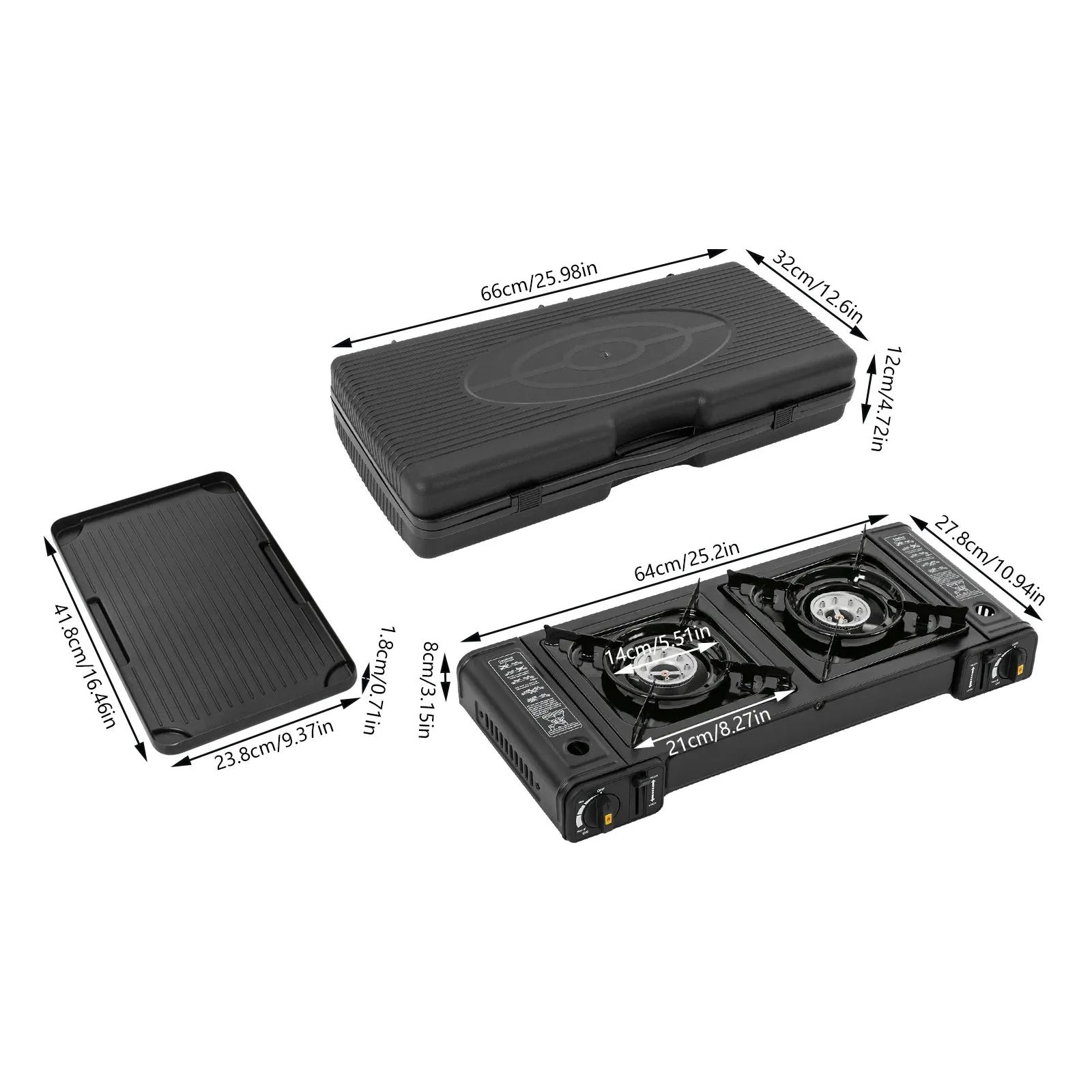Portable Double Burner Camping Stove Kit