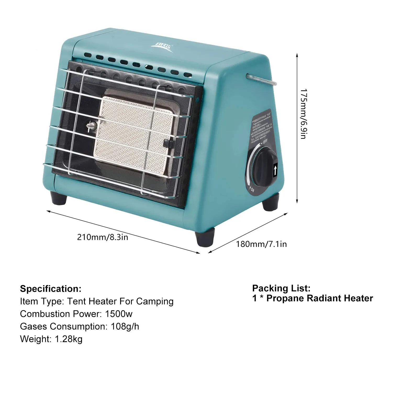 Portable Multifunctional Ceramic Gas Heater for Camping and Indoor/Outdoor Use