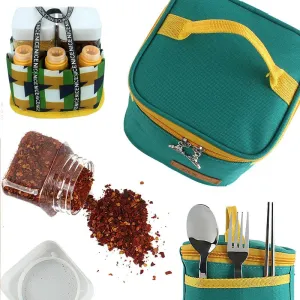 Portable Outdoor Camping Kitchen Set with Seasoning Jar