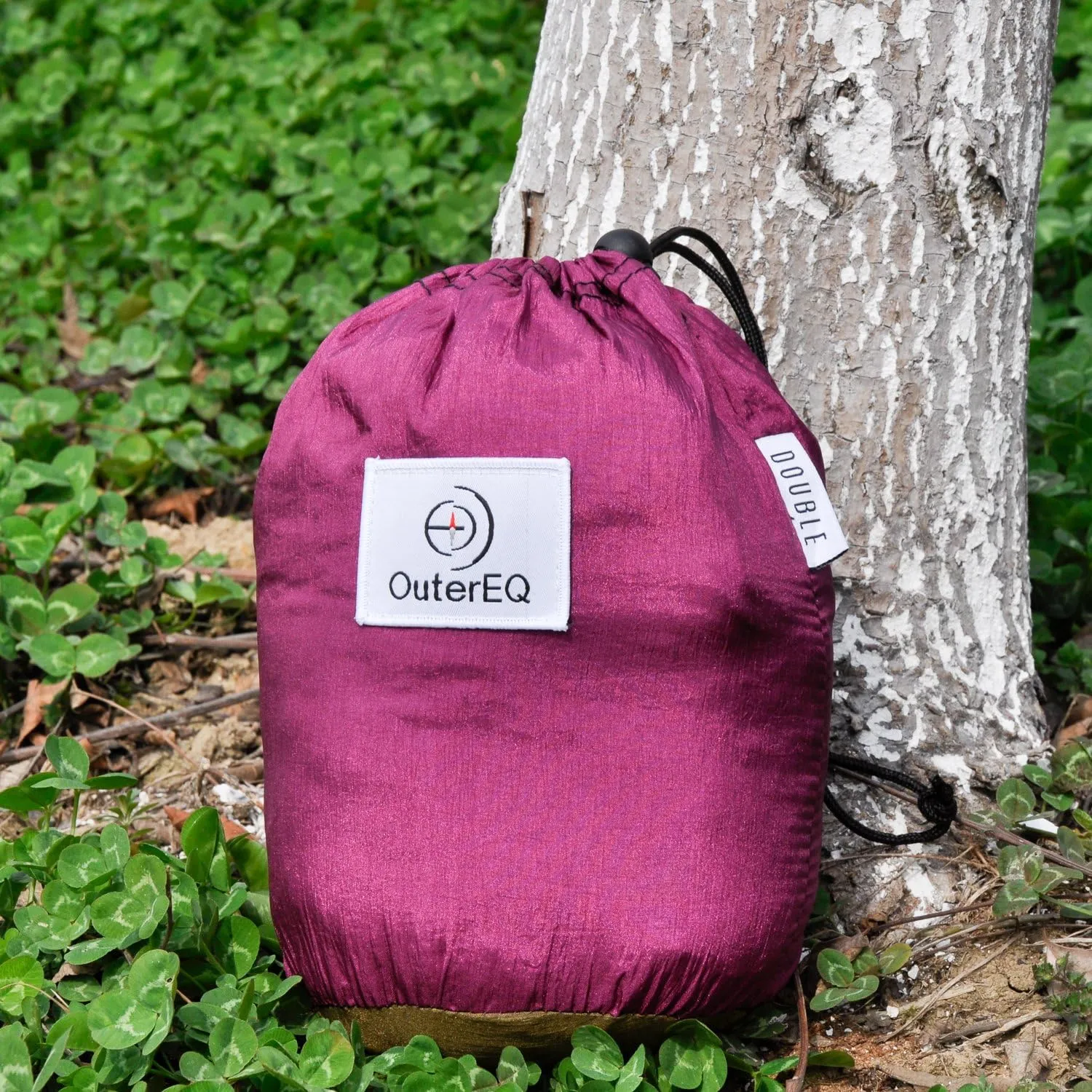 Portable Parachute Camping Hammocks Lightweight Nylon Fabric Travel Hammock (Brown/Purple, 295cm x 198cm/Double)