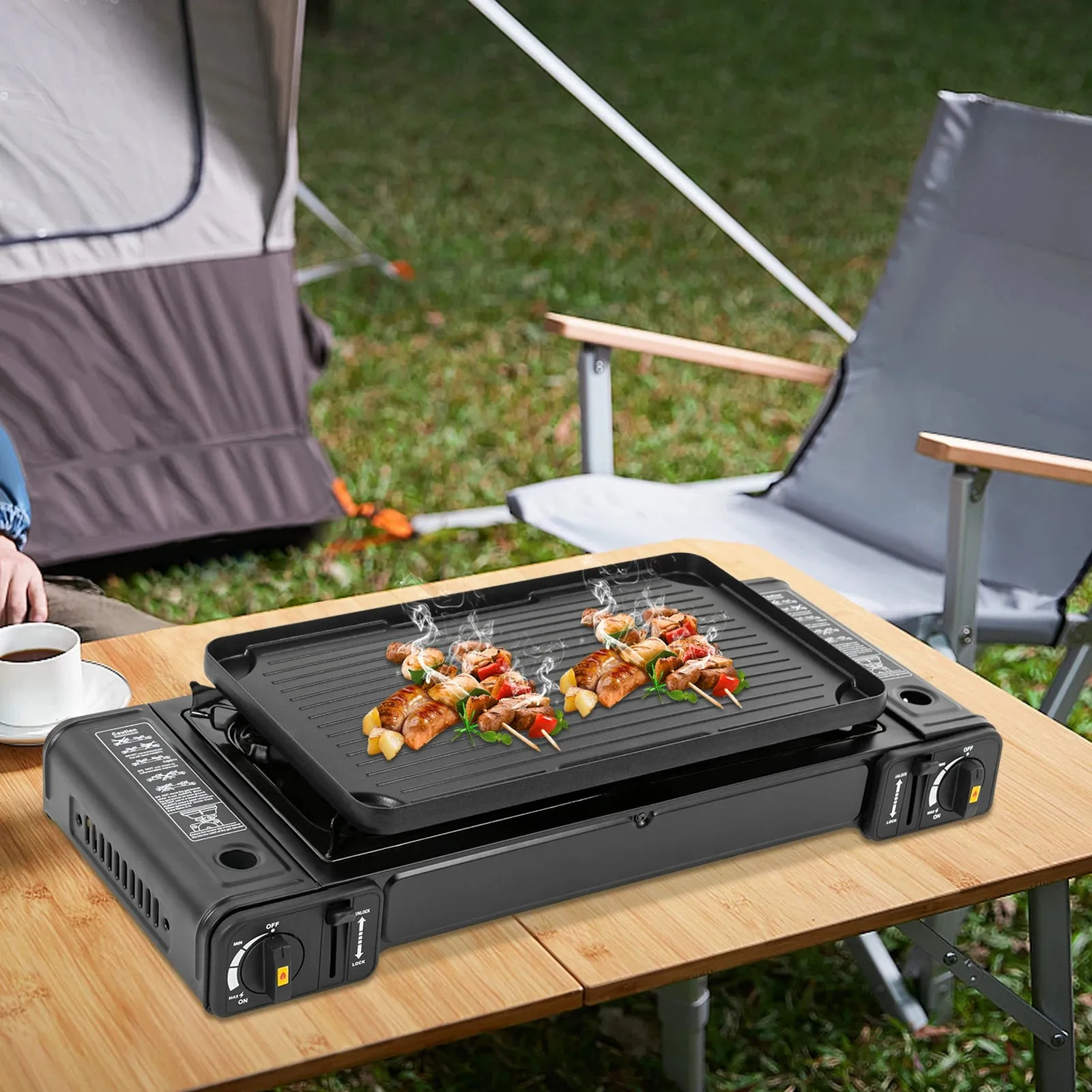 Portable Two Burner Gas Camping Stove