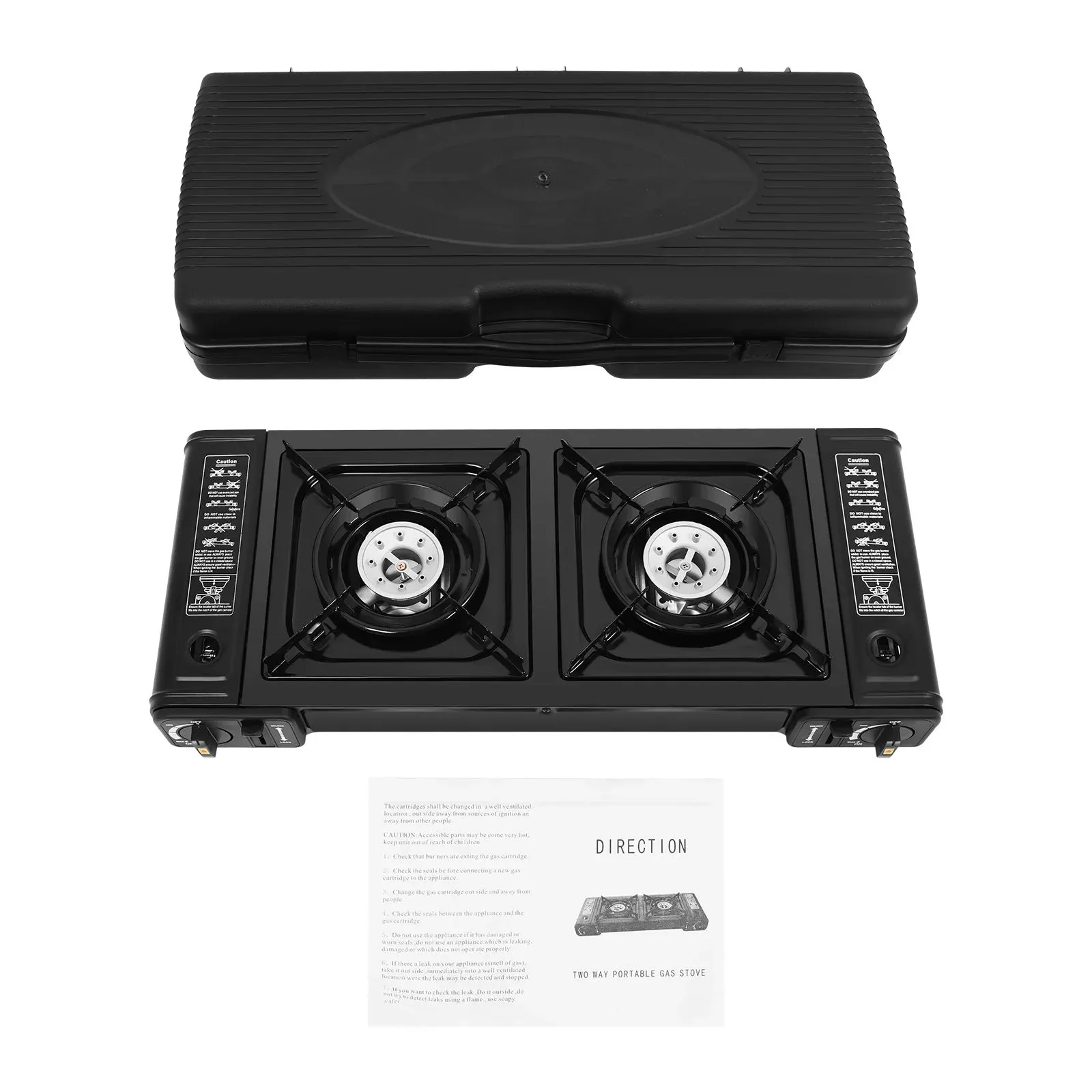 Portable Two Burner Gas Stove with Ignition