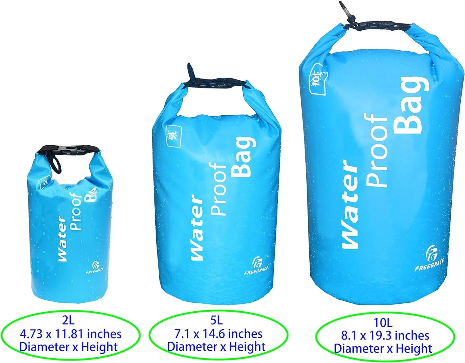 Premium Waterproof Dry Bag Set with Phone Case - 2L to 50L