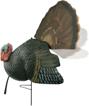 Primos Hunting Killer B Full Strut Turkey Decoy – Moveable Fan, 90 ft Pull Rope & Iridescent Colors Gives Lifelike Appearance, Lightweight & Mobile Turkey Hunting Decoy
