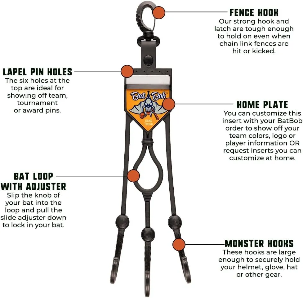 Pro - Dugout Gear Hanger - The Dugout Organizer - for Baseball and Softball to Hold Bats, Helmets and Gloves