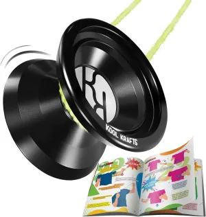 Professional Responsive Yoyo Kit - Premium Alloy for Kids and Beginners With Easy-to-Follow Top 25 Tricks Book, Glove, Storage Sack, 10 Colored Strings, and Bearing Tool - Great Gift for Boy