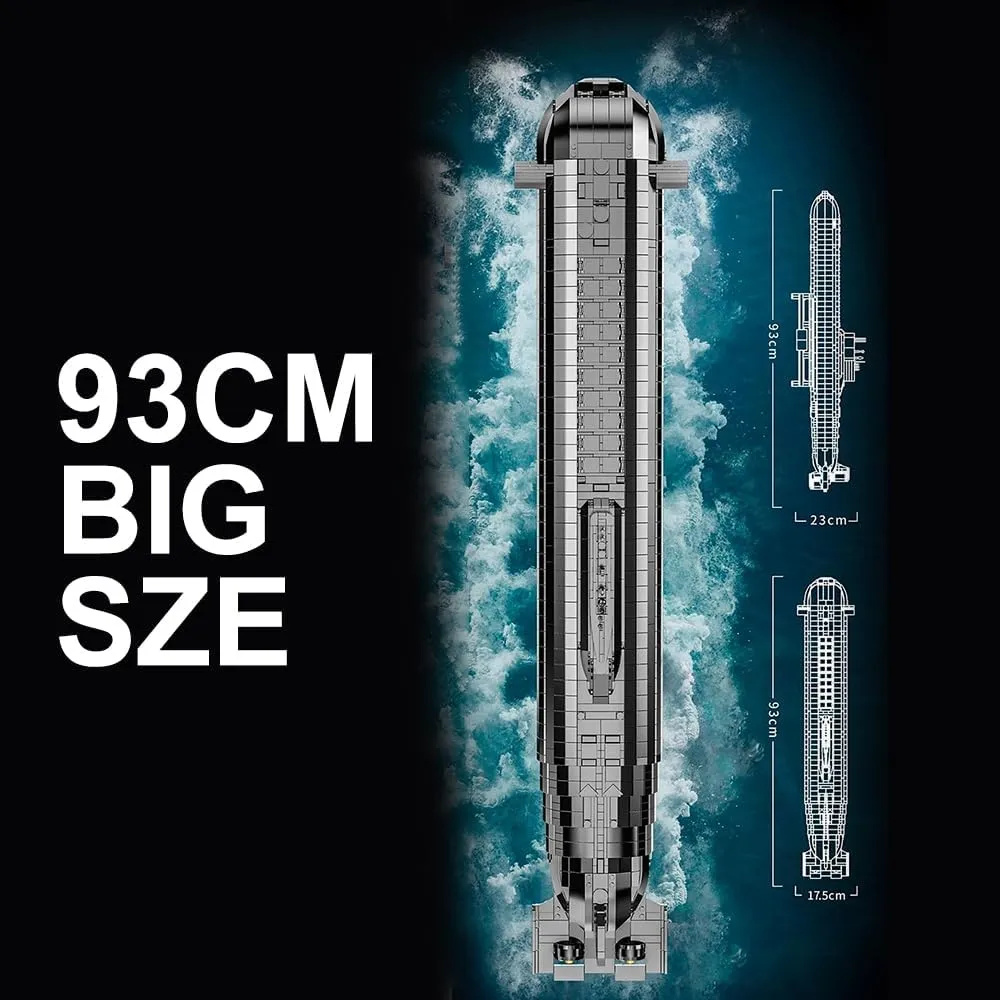 Project 941 Nuclear Submarine Military Series Battleship Building Kit, 4474 Pieces - The World's Largest Nuclear Submarine, Toy Gift Ship Building Block Set for Adult Collection