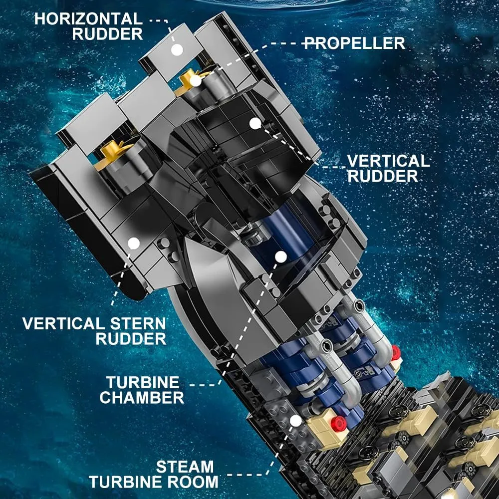 Project 941 Nuclear Submarine Military Series Battleship Building Kit, 4474 Pieces - The World's Largest Nuclear Submarine, Toy Gift Ship Building Block Set for Adult Collection