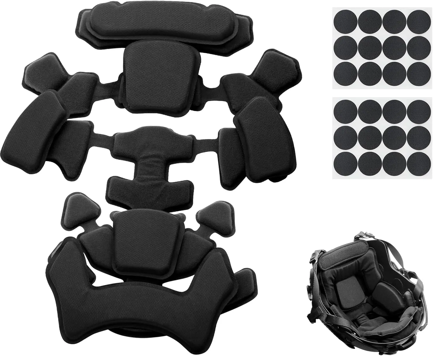 Qavctw Airsoft Tactical Helmet Padding Kit Foam Mats Insert Set Cushioning Fast Helmet Cover Pads Replaceable Fits Military Bicycle Football ACH/Fast/MICH/IBH/PASGT/USMC/Airsoft Helmets