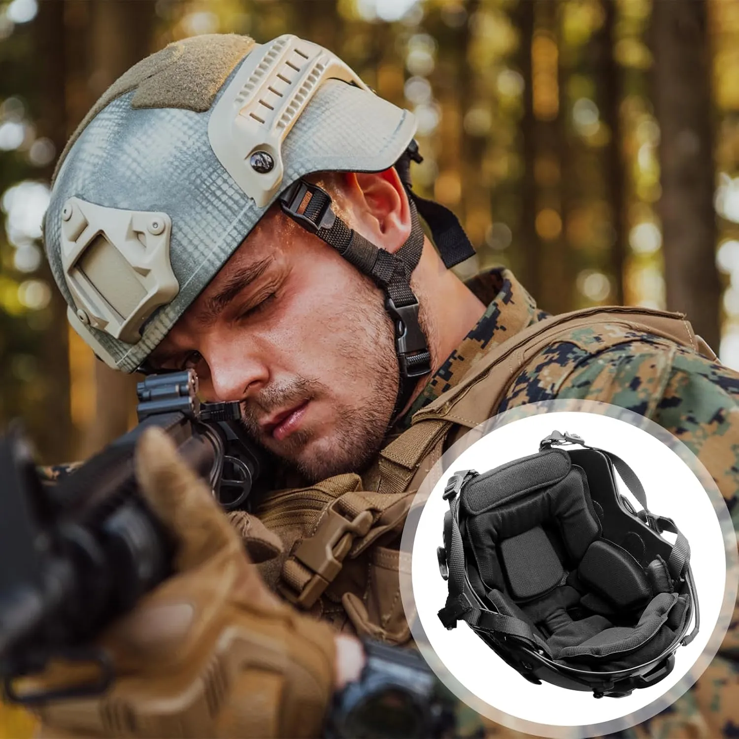 Qavctw Airsoft Tactical Helmet Padding Kit Foam Mats Insert Set Cushioning Fast Helmet Cover Pads Replaceable Fits Military Bicycle Football ACH/Fast/MICH/IBH/PASGT/USMC/Airsoft Helmets