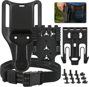 QLS Quick Locking System Kit with 2" Belt Loop, Fork, Receiver Plate, Elastic Leg Strap & Mag Pouch, Holster, 2.25" Adapter