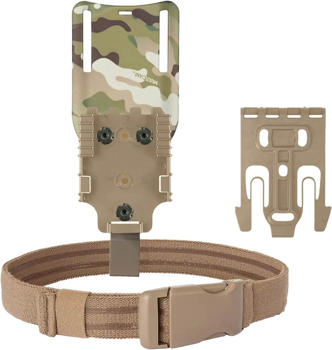 QLS Quick Locking System Kit with 2" Mid/Low Ride Belt Loop Adapter, Drop Leg Holster Platform, Elastic Leg Strap