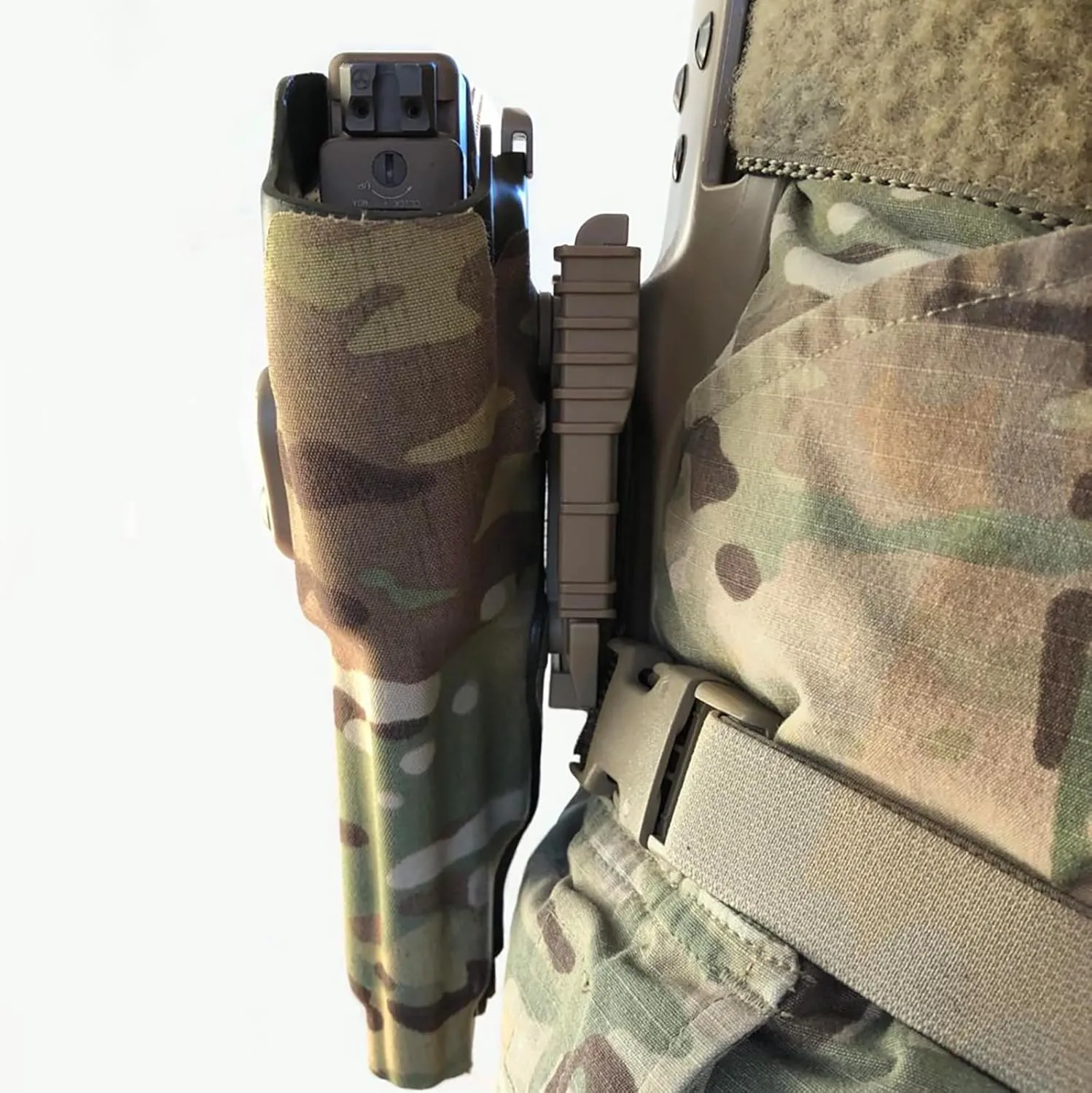 QLS Quick Locking System Kit with 2" Mid/Low Ride Belt Loop Adapter, Drop Leg Holster Platform, Elastic Leg Strap