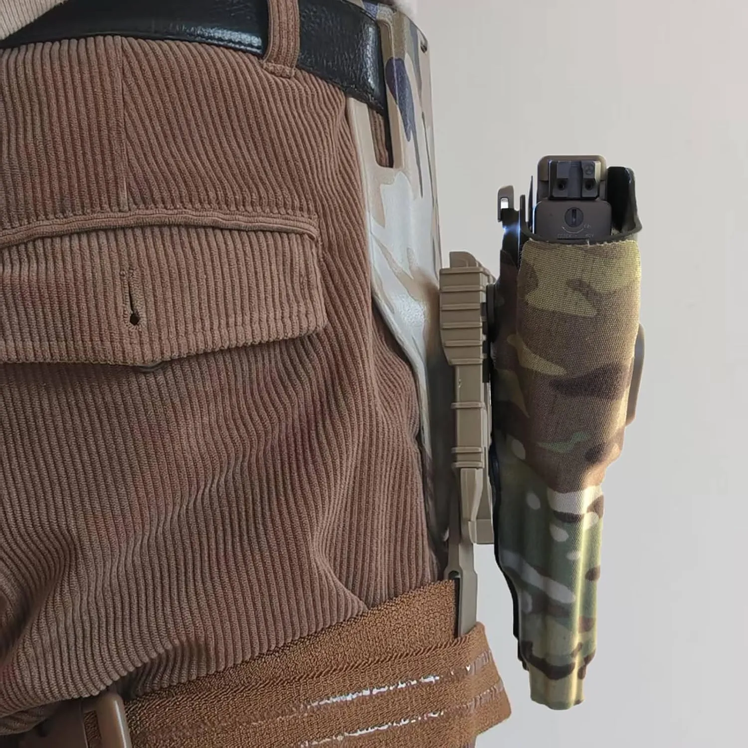 QLS Quick Locking System Kit with 2" Mid/Low Ride Belt Loop Adapter, Drop Leg Holster Platform, Elastic Leg Strap