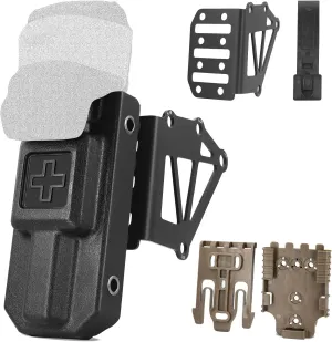 QLS Quick Locking System Kit with Locking Fork and Receiver Plate, TQ Holder for Gun Holster Drop Flex Adapter and Mid-Ride Belt Loop with Drop Leg Platform, Tan Color, Right Hand