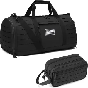 QT&QY 40L Military Tactical Duffle Bag & Tactical Toiletry Bag