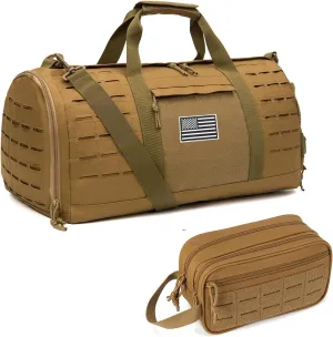QT&QY 40L Military Tactical Duffle Bag & Tactical Toiletry Bag