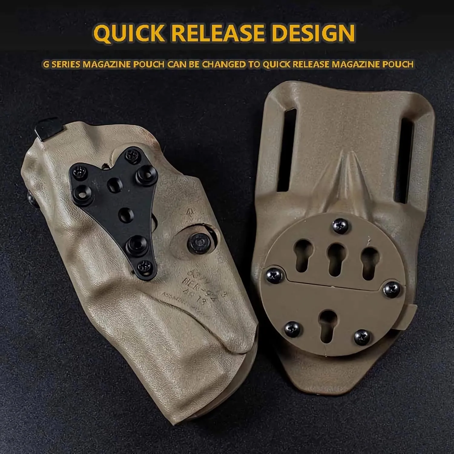 Quick Connect Mounting System Set with Tactical Holster Mount Adapter, Universal Mount Platform Base Adapter Quick Release Holster Accessorie