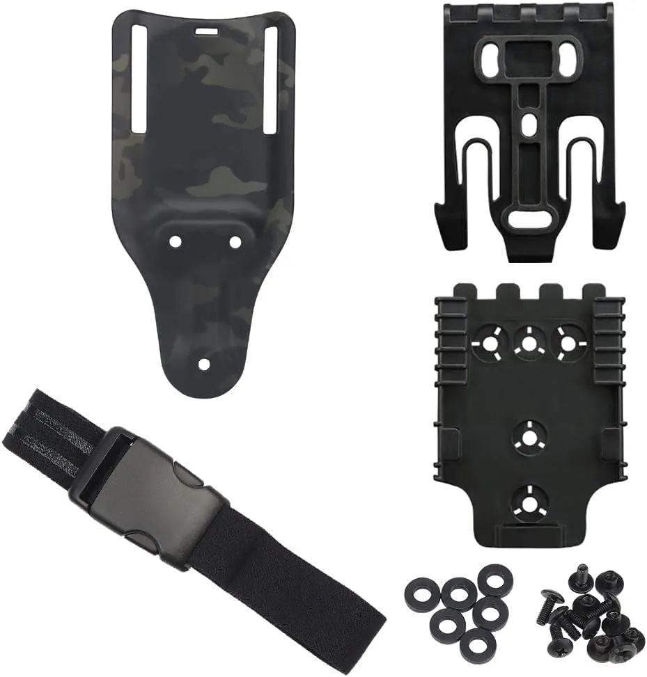 Quick Locking System Kit, with Holster Thigh Straps,2.5" Mid-Ride Belt Loop Platform, QLS 22 19 Adapter Base