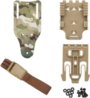 Quick Locking System Kit, with Holster Thigh Straps,2.5" Mid-Ride Belt Loop Platform, QLS 22 19 Adapter Base