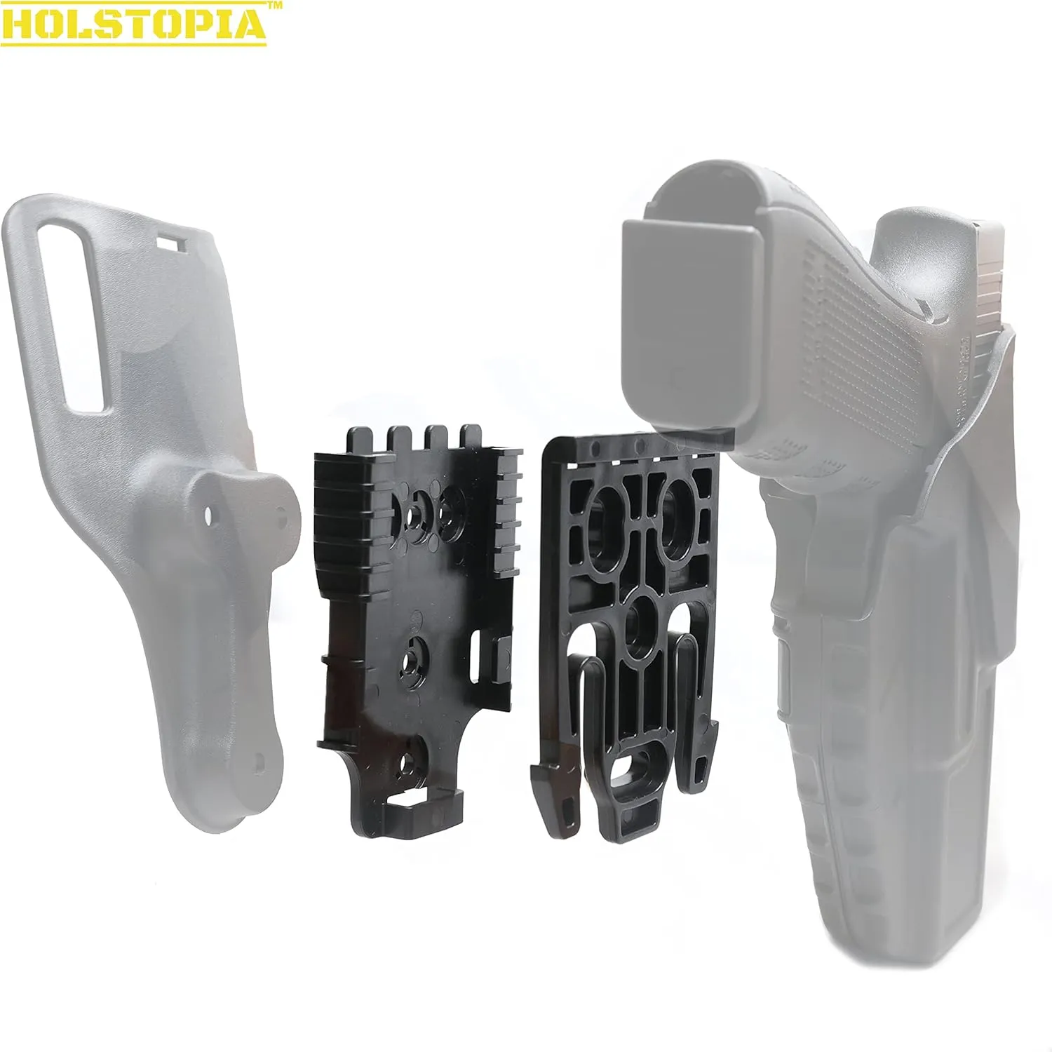 Quick Locking System Kit,Holstopia QLS Platform Attachment with Locking Including Fork and Duty Receiver Plate for Duty Holsters and Accessories