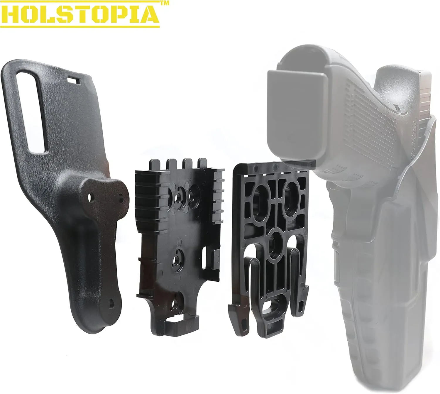 Quick Locking System Kit,Holstopia QLS Platform Attachment with Locking Including Fork and Duty Receiver Plate for Duty Holsters and Accessories