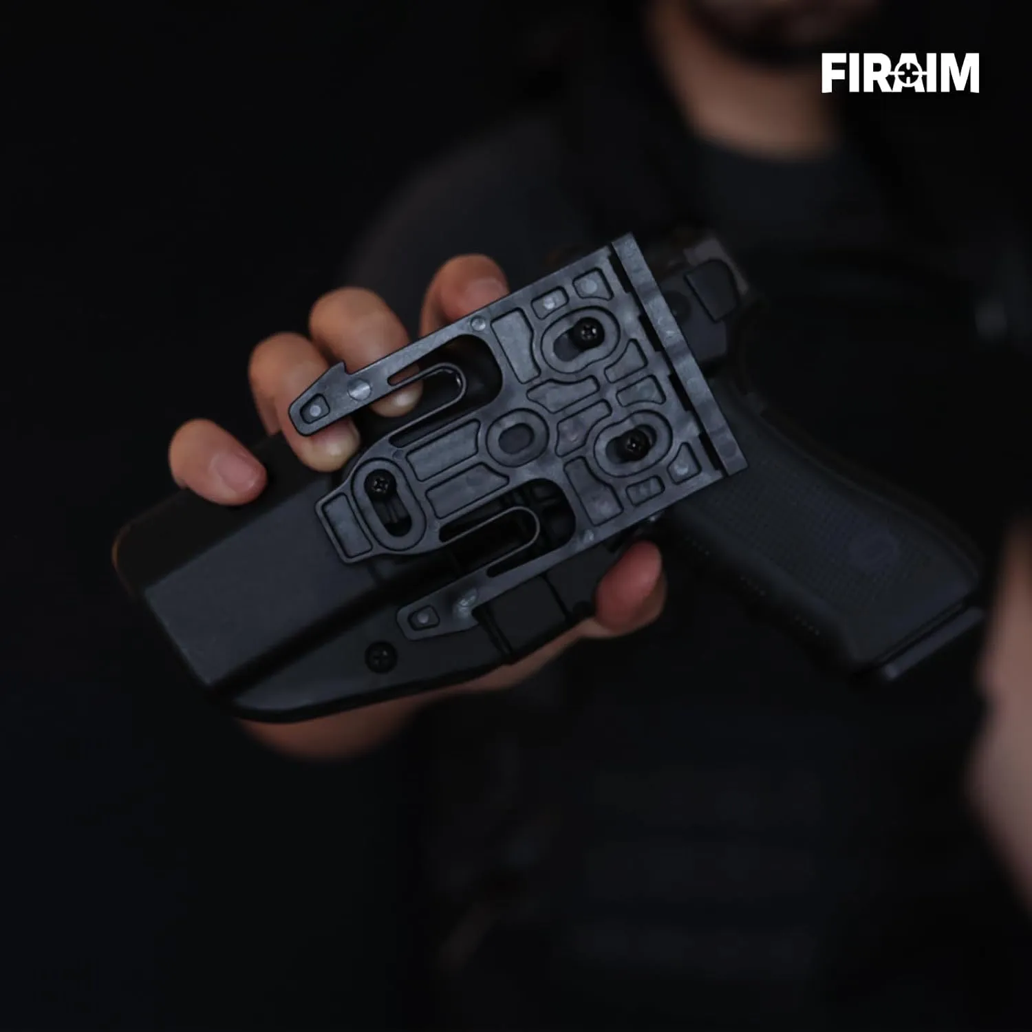 Quick Locking System Kits,FirAim QLS Fork and Duty Receiver Plate for Duty Holsters,Bundle Kit with 2" Mid Ride Locking