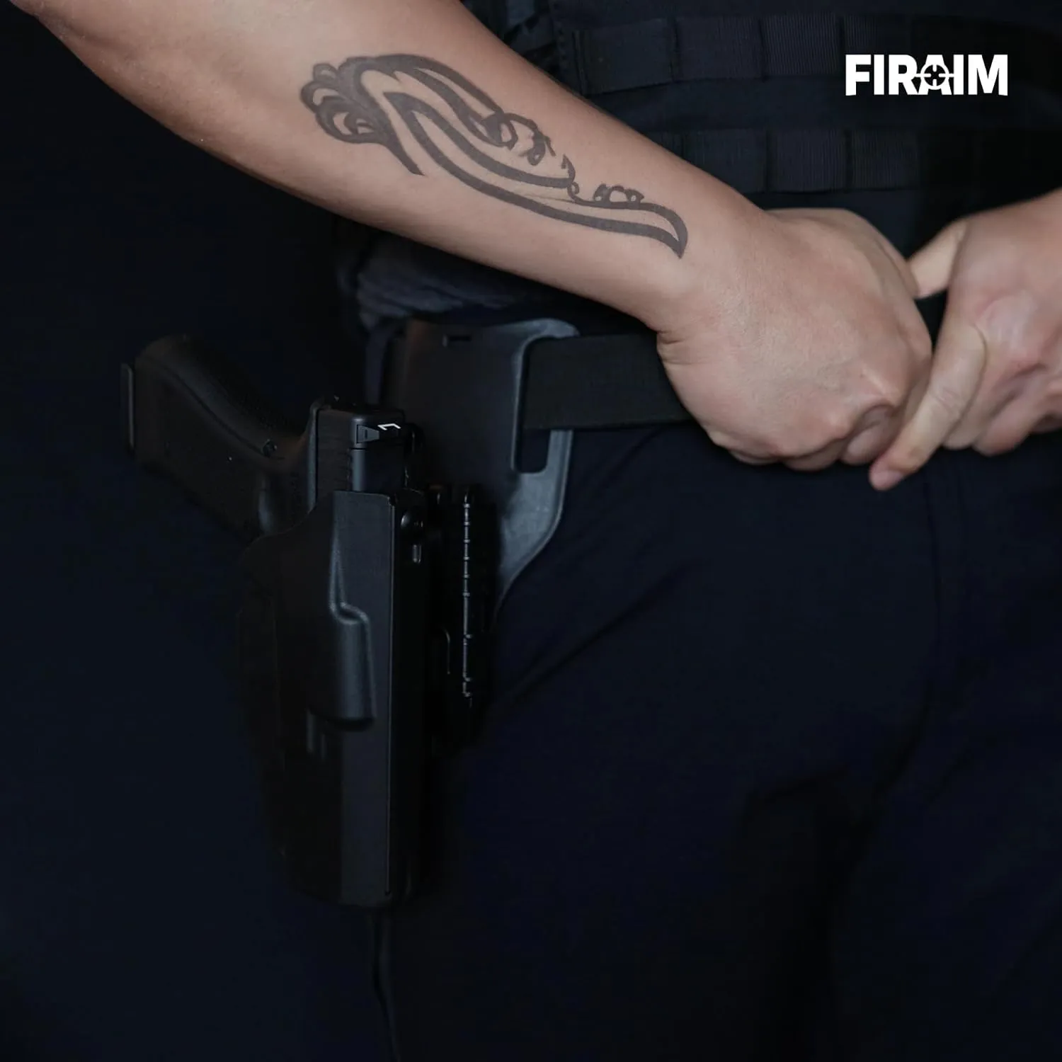 Quick Locking System Kits,FirAim QLS Fork and Duty Receiver Plate for Duty Holsters,Bundle Kit with 2" Mid Ride Locking
