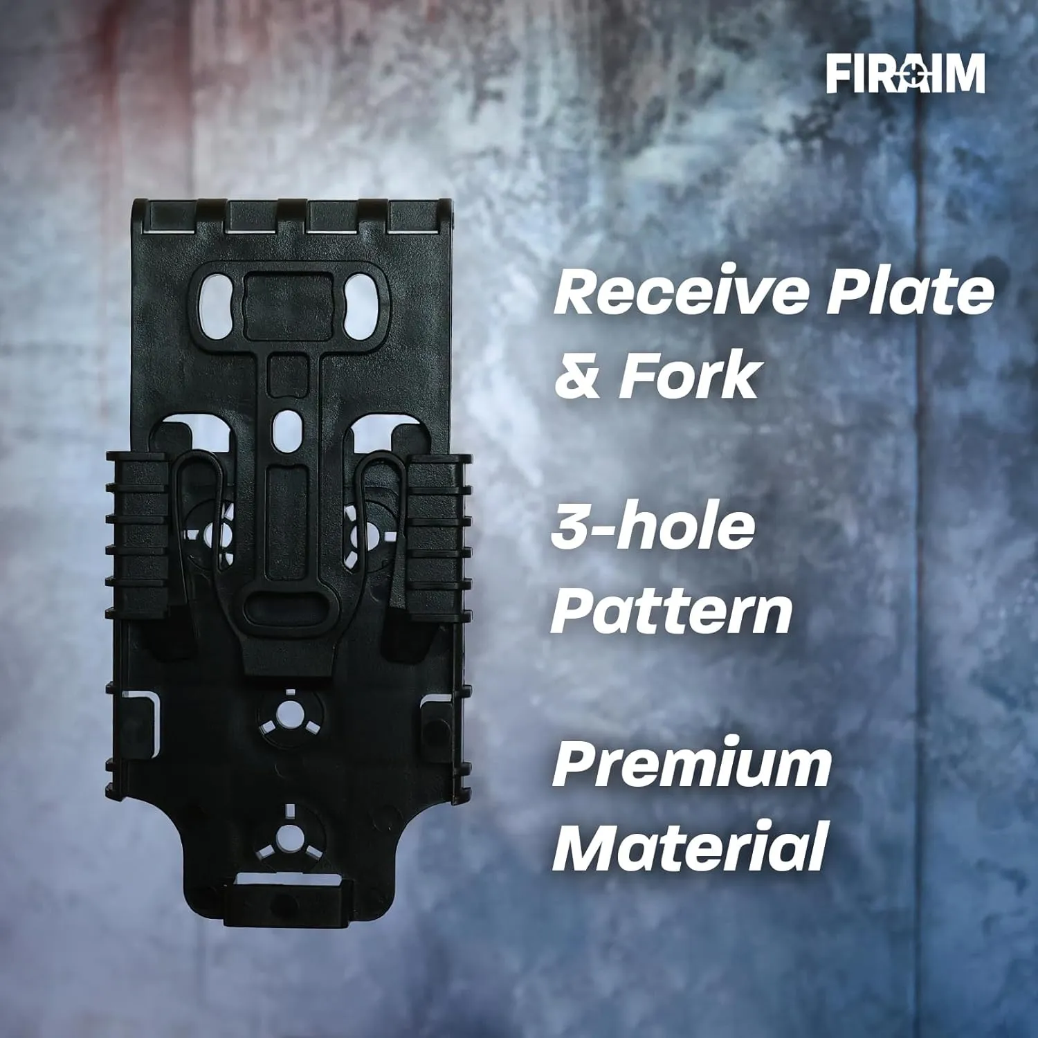 Quick Locking System Kits,FirAim QLS Fork and Duty Receiver Plate for Duty Holsters,Bundle Kit with 2" Mid Ride Locking