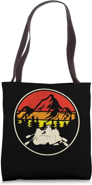 Rafting Sunset Vintage Retro Tote Bag