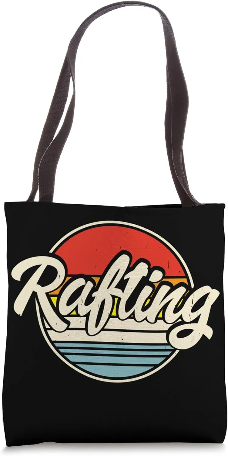 Rafting Sunset Vintage Retro Tote Bag