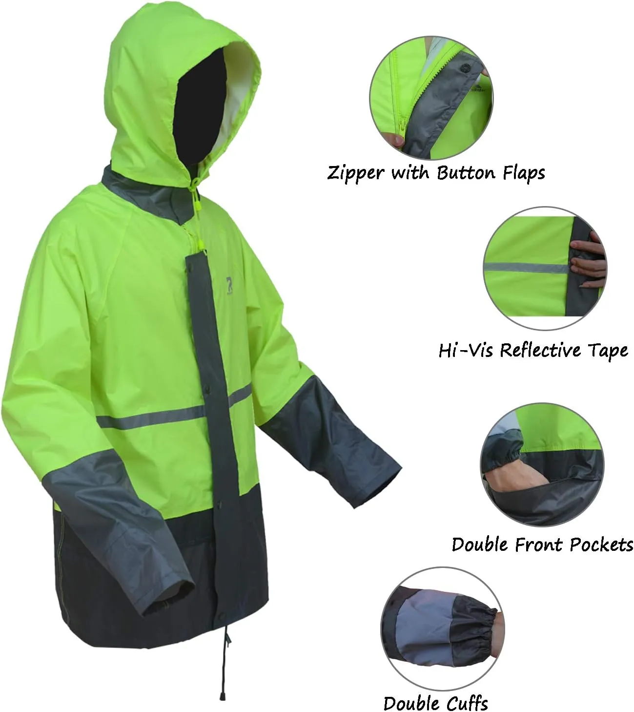 Rain Jacket Pants Suits for Men Women Waterproof Lightweight Rain Gear Coat Workwear