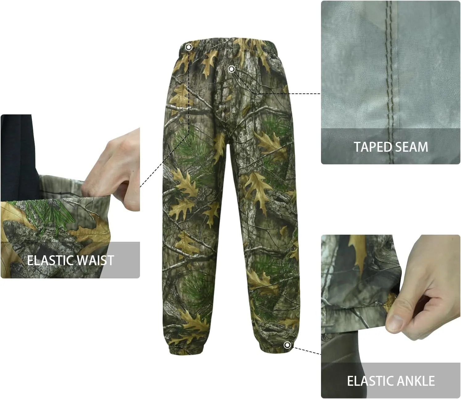 Rain Suits for Men Waterproof - Rain Jacket Pants Adults Rain Gear Lightweight Raincoat with Hood Hunting Camo