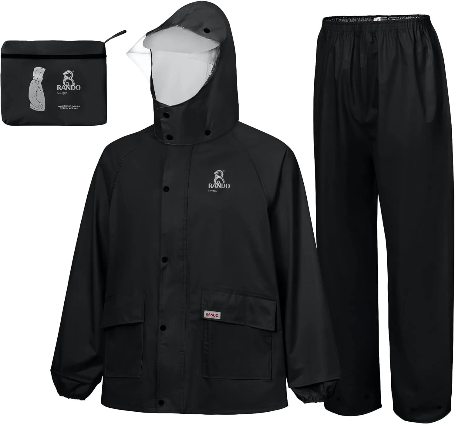 RANDO Rain Suits For Men And Women Waterproof | Motorcycle Rain Gear | Heavy Duty Rainwear (BST)